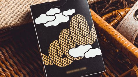 The Dragon Black Gilded Playing Cards