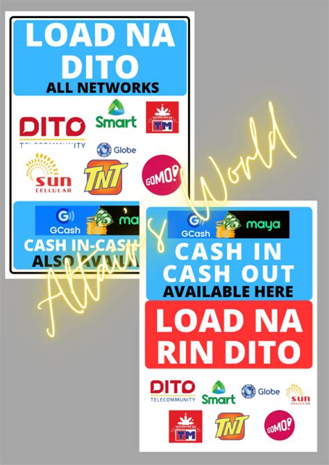 Aw In Sign Maya Paymaya Gcash Cash In Cash Out Signage Load Na