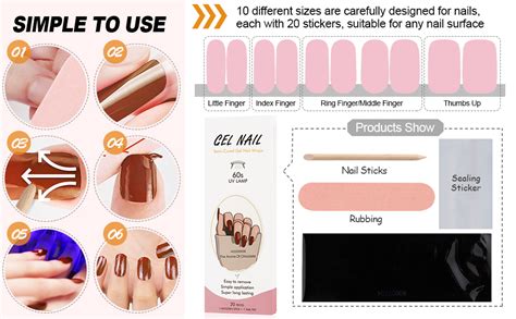 Kalolary Pcs Nagelsticker Gel Nagellack Aufkleber Dunkelrot Full