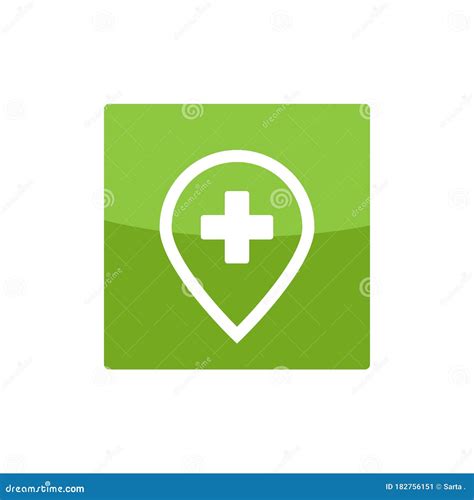 Square Health Pin Logo Template Stock Vector Illustration Of Square