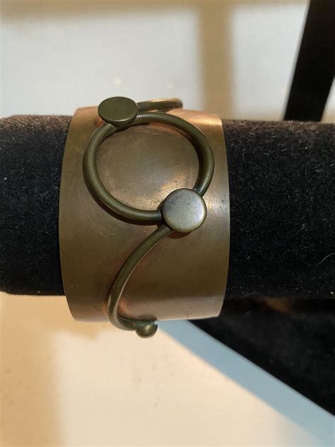 Vintage Copper Cuff Bracelet Gem