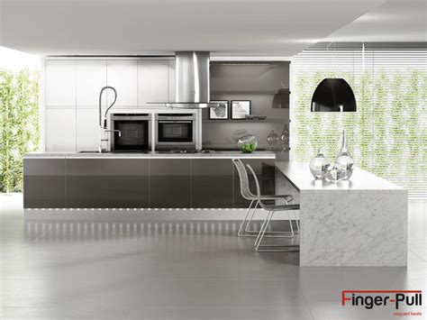 Cocina Alto Brillo De La Gama Luxe By Alvic Con Puertas Finger Pull En