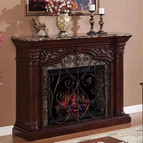 Classicflame Astoria 60 Inch Electric Wall Mantel Fireplace With Traditional Infrared Log Set