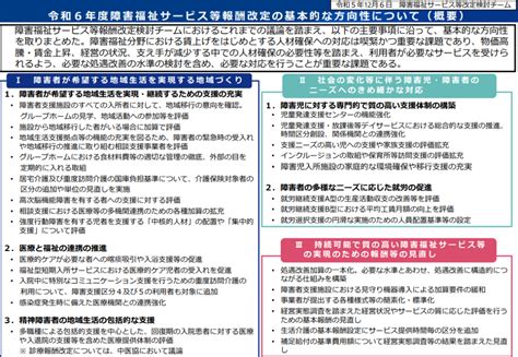 令和6年度障害福祉サービス等報酬改定の基本的な方向性 障がい福祉・ビザ申請専門の行政書士事務所 行政書士gura法務事務所