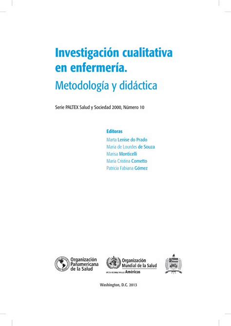 Pdf Investigaci N Cualitativa En Enfermer A Marta Lenise Do Prado