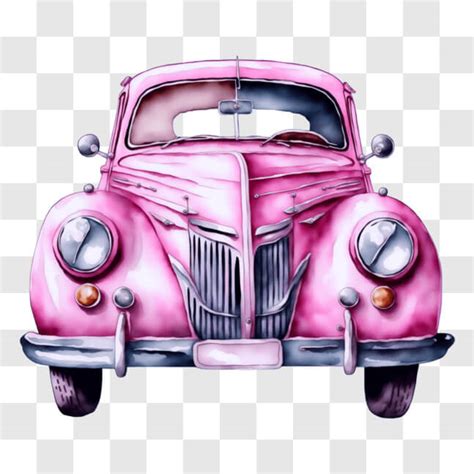 Download Vintage Pink Car With Old Fashioned Design Png Online