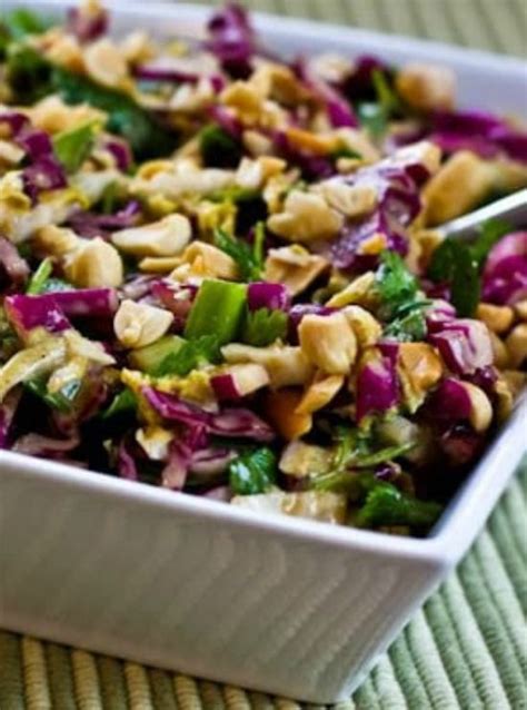 Napa Cabbage And Red Cabbage Salad With Fresh Herbs And Peanuts Kalyn S Kitchen Healthy