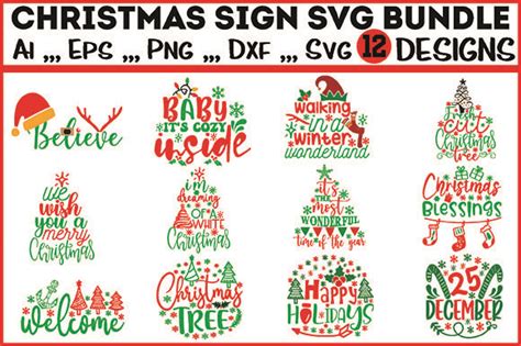 Christmas Sign SVG Bundle Graphic By Crafts Village Creative Fabrica