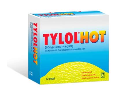 TYLOL HOT 500 Mg 60 Mg 4 Mg 20 G Tek Kullanımlık Oral Çözelti Hazırlamak İçin Toz Simbians