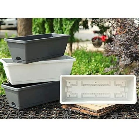 Hfjkfw Pots De Fleurs Rectangulaires En Plastique Pour Jardin Balcon