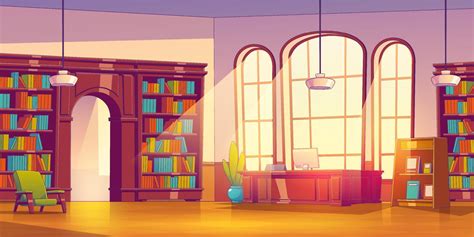 Library Wooden Interior Cartoon Archive Warehouse 21493635 Vector Art