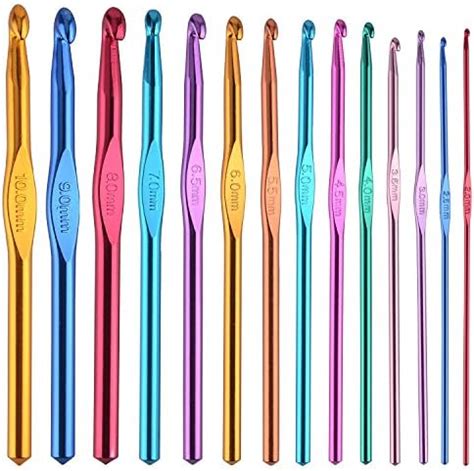 Bcmrun Pcs Multicolor Aluminum Crochet Hooks Knitting Needles Craft