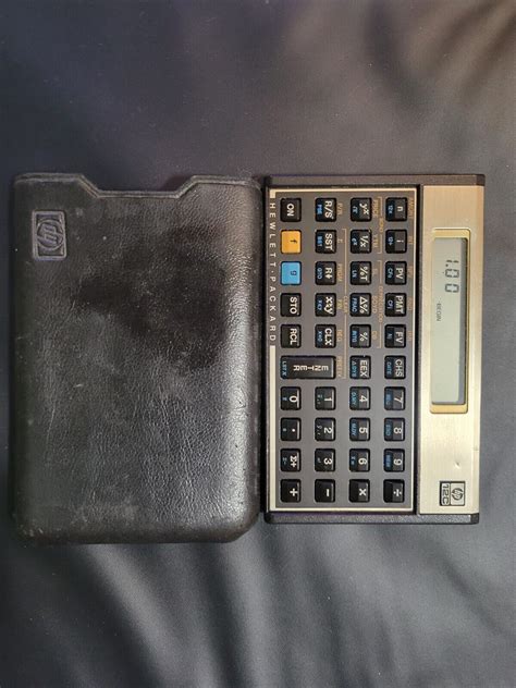 Hewlett Packard Hp C Financial Calculator W Black Leather Case Sleeve