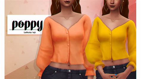 Poppy Buttoned Top I Love Using Cardigans As Tops The Sims Book