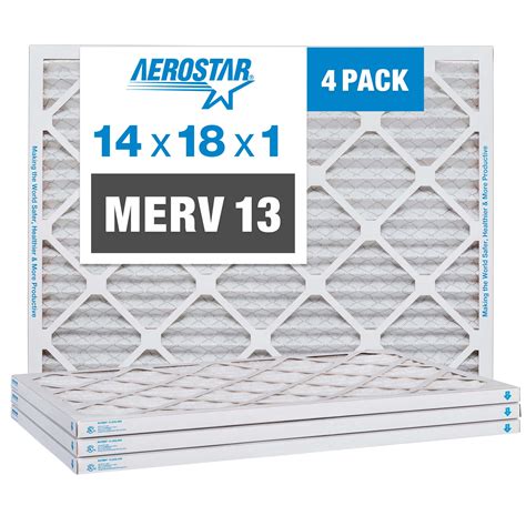 Aerostar 14x18x1 Merv 13 Pleated Air Filter Ac Furnace Air Filter 4