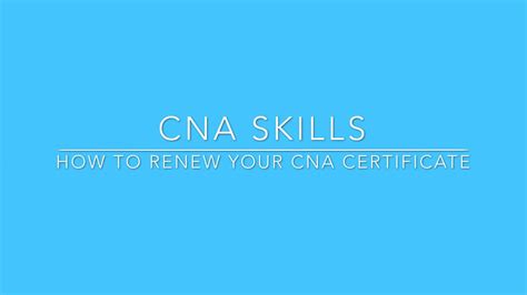 Ceu And How To Renew Your Cna Certificate Youtube