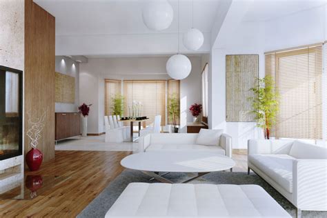 White Living Room Plants with Wooden Floor - Interior Design Ideas