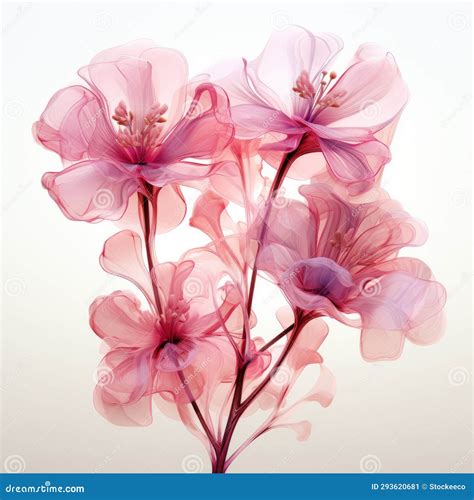 Delicate Pink Flower Bouquet With Layered Translucency Inspired By