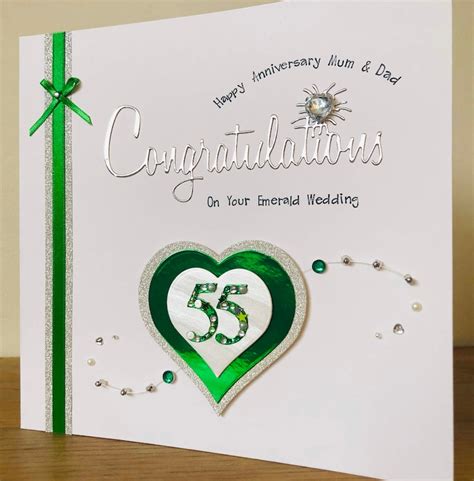 Personalised Boxed 55 Years Emerald Anniversary Card Luxury Etsy