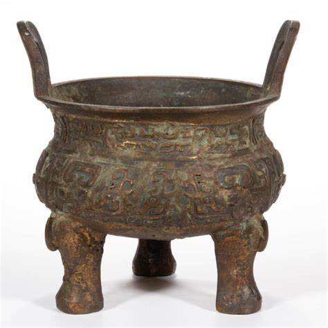 Sold Price Chinese Archaistic Bronze Tripod Ding Censer April