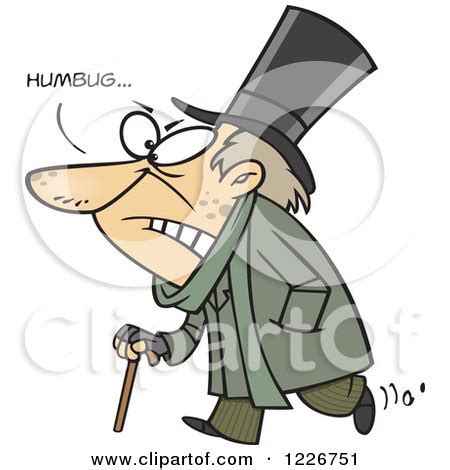 Clipart of a Cartoon Grumpy Scrooge Saying Humbug - Royalty Free Vector Illustration by toonaday ...