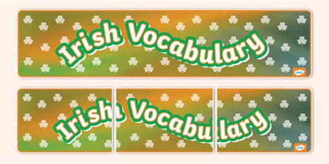 Irish Vocabulary Display Banner Teacher Made Twinkl