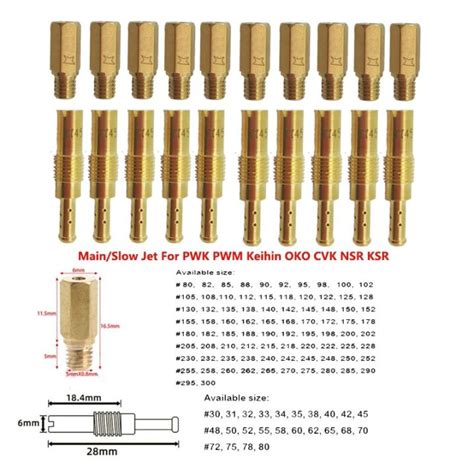 For Keihin OKO CVK NSR KSR PWK PWM Jet Carb Motorcycle Carburetor Main