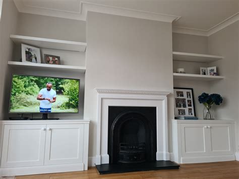 Fitted Alcove Cabinets With Floating Shelves Led Strip Lights