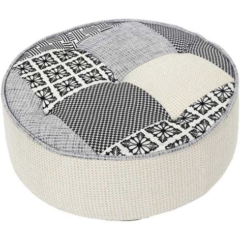 Pouf De Sol Rond Patchwork