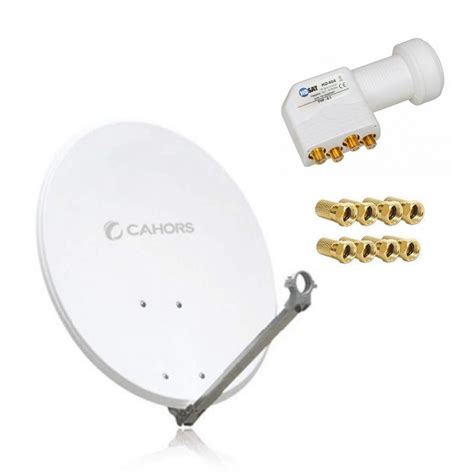 Pack Parabole Satellite Fibre Composite Blanche Cm Lnb Quad Db