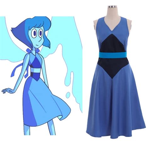 CosplayDiy Women's Blue Dress Steven Universe Lapis Dress Party Dress Cosplay Costume Custom ...