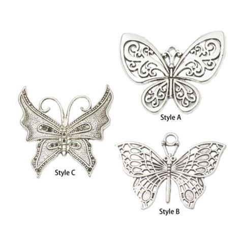 Breloques papillon 50 pièces pendentifs pour épingle à cheveux