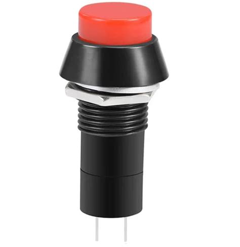 Interruptor Redondo On Off Push Button Rojo Con Enclavamiento A V