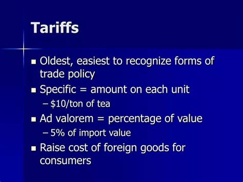 Ppt Tariffs Powerpoint Presentation Free Download Id6184815