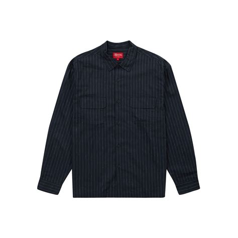 Supreme Pinstripe Linen Shirt Navysupreme Pinstripe Linen Shirt Navy