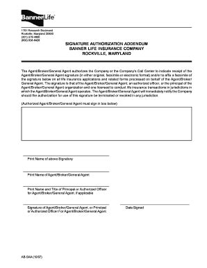 Fillable Online Signature Authorization Addendum Fax Email Print