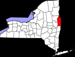 Washington County on the satellite map of New York 2024. Actual ...