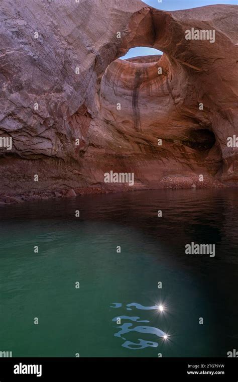 Arch In Rock Creek Bay Lake Powell Utah Stock Photo Alamy