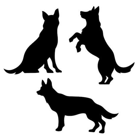 Premium Vector Flat Design German Shepherd Silhouette Illustration