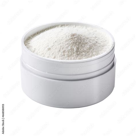 white powder  container isolated  transparent background