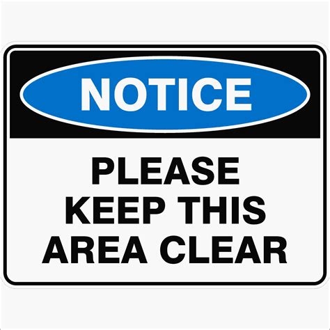 Please Keep This Area Clear Discount Safety Signs New Zealand