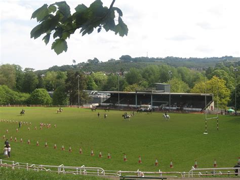 Pontypool Rugby Ground Seen From A Hillside In The Park Today Hosting