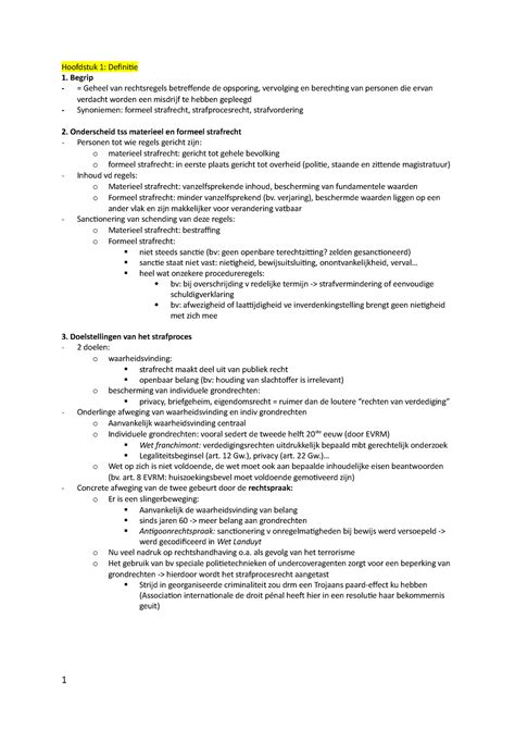 Samenvatting Strafrecht Van Het Jaar 2018 Hoofdstuk 1 Definitie 1