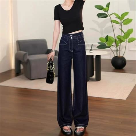 2024early Autumn New Denim Wide Leg Jeans Female High Waist Slimming