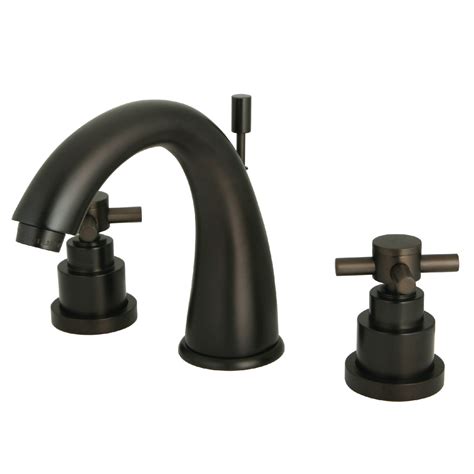 Modern Two Handle 3 Hole Deck Mounted Widespread Bathroom Faucet With