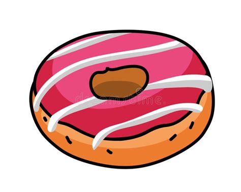 Delicious Donut With Pink Icing With Bright Sweet Sprinkles Isolated On