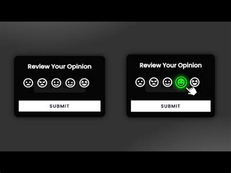 Emoji Rating Widget Using HTML CSS JavaScript YouTube