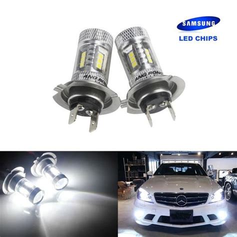 ANGRONG 2x H7 Ampoules 15 SMD LED Phare Anti Brouillard Avant Voiture