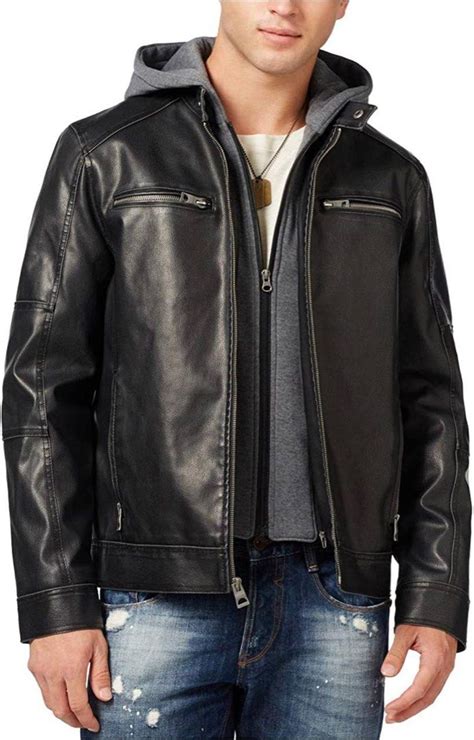 Guess Leather Jacket Men S Fashion Coats Jackets And Outerwear On