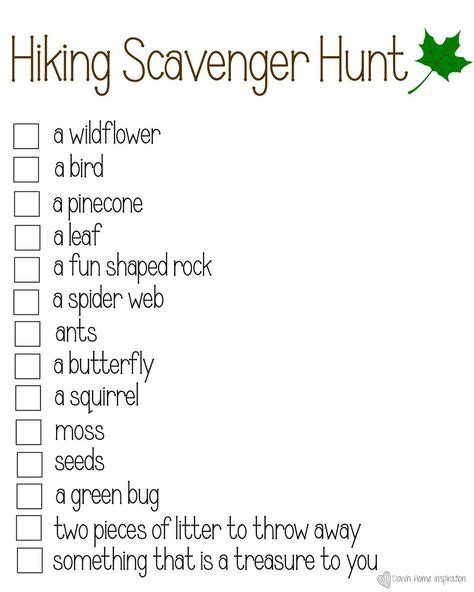 Cub Scout Scavenger Hunt